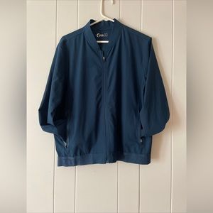 Zyia Active Women Full Zip Windbreaker Jacket Top Size Large Dark Blue